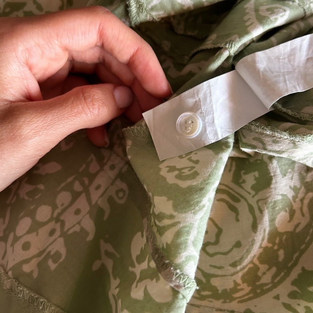 Zara Green Pleated Long Sleeve Sundress - Picture 13 of 14
